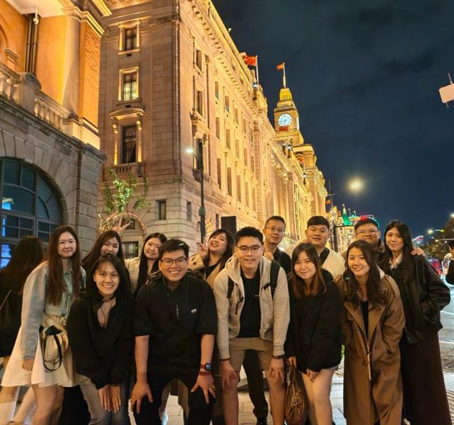 Team members on a trip to Shanghai