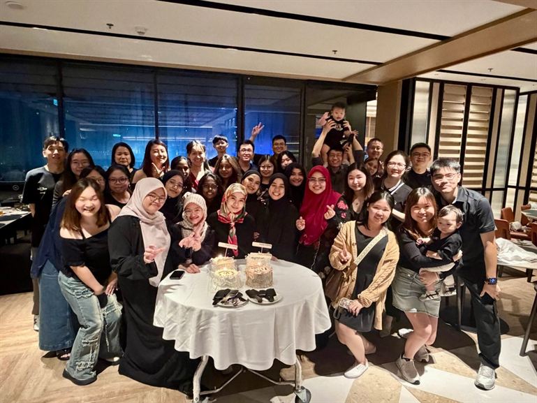 Birthday celebration over team dinner